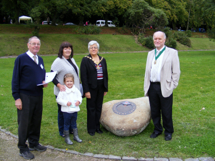 The Deputy Mayoress with Guests at the first Discovery trail stone